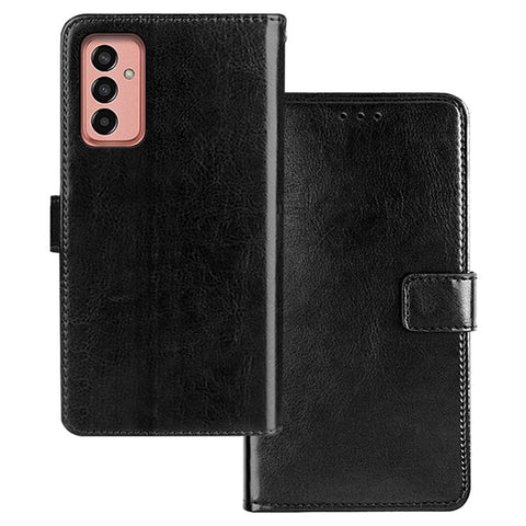 IDEWEI Phone Shell for Samsung Galaxy M13 4G PU Leather Stand Case Crazy Horse Texture Wallet Cover