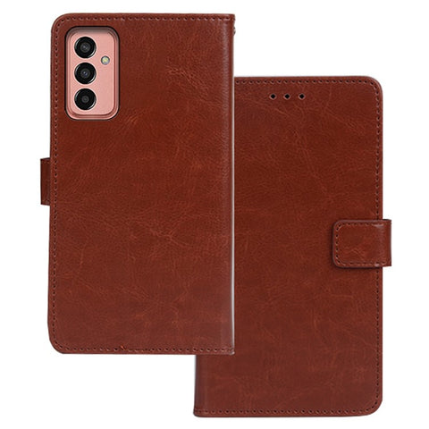 IDEWEI Phone Shell for Samsung Galaxy M13 4G PU Leather Stand Case Crazy Horse Texture Wallet Cover