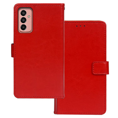 IDEWEI Phone Shell for Samsung Galaxy M13 4G PU Leather Stand Case Crazy Horse Texture Wallet Cover