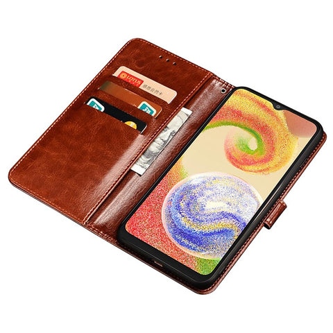 IDEWEI For Samsung Galaxy M13 4G Crazy Horse Texture Wallet PU Leather Stand Case Phone Cover