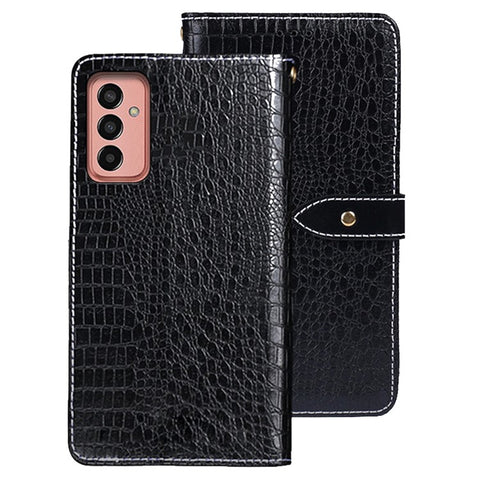 IDEWEI For Samsung Galaxy M13 4G PU Leather Crocodile Texture Phone Case Wallet Stand Cover