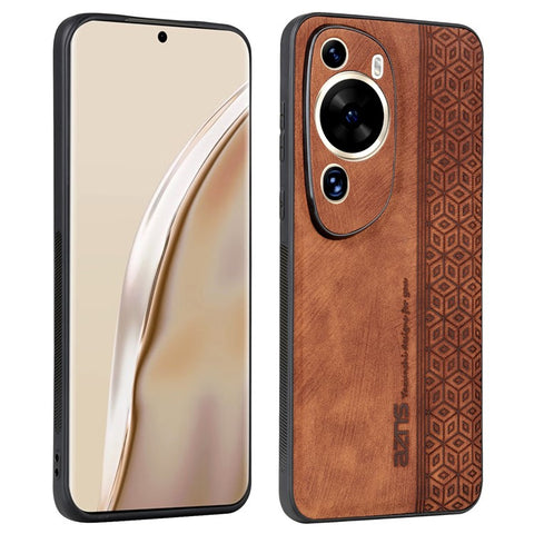 AZNS Phone Back Shell for Huawei P60 Art , Phone Case Imprinted Design PU Leather+TPU Cover