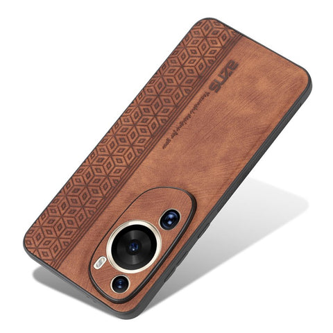 AZNS Phone Back Shell for Huawei P60 Art , Phone Case Imprinted Design PU Leather+TPU Cover