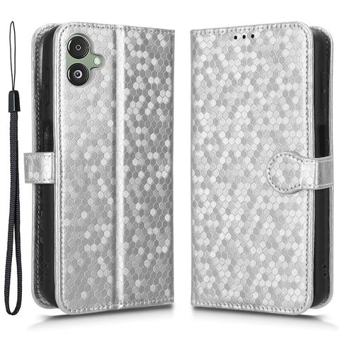 For Samsung Galaxy F14 5G Stand Wallet Phone Case PU Leather Dot Pattern Imprinted Smartphone Cover