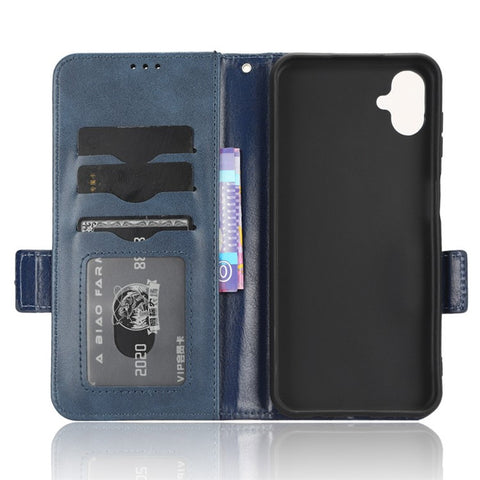 For Samsung Galaxy F14 5G Stand Wallet PU Leather Phone Case Imprinted Triangle Phone Cover