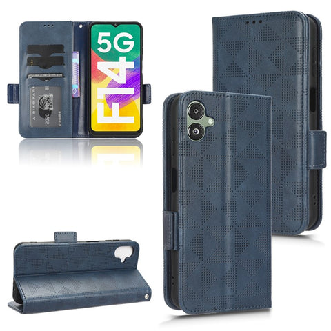 For Samsung Galaxy F14 5G Stand Wallet PU Leather Phone Case Imprinted Triangle Phone Cover