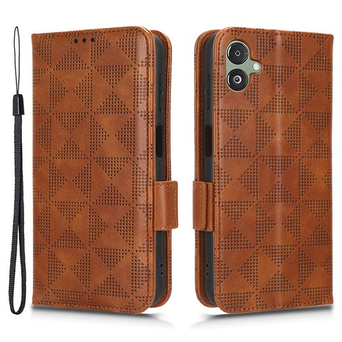 For Samsung Galaxy F14 5G Stand Wallet PU Leather Phone Case Imprinted Triangle Phone Cover