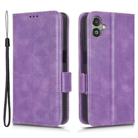 For Samsung Galaxy F14 5G Stand Wallet PU Leather Phone Case Imprinted Triangle Phone Cover