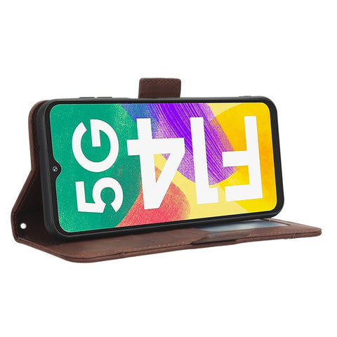 For Samsung Galaxy F14 5G Phone Case Wallet Stand Multiple Card Slots PU Leather Phone Cover