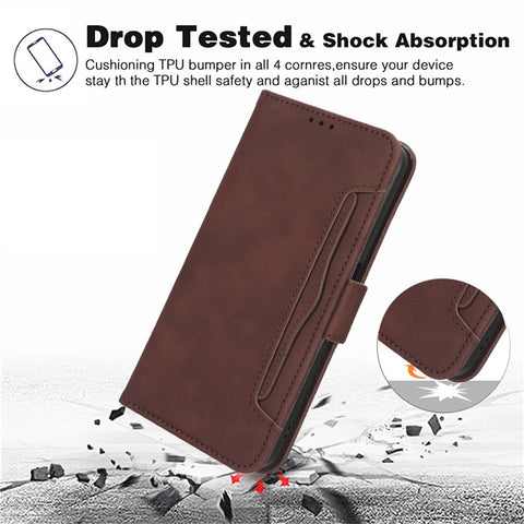 For Samsung Galaxy F14 5G Phone Case Wallet Stand Multiple Card Slots PU Leather Phone Cover