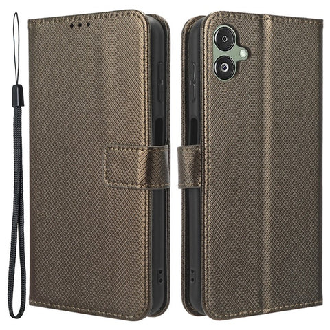 For Samsung Galaxy F14 5G Phone Case PU Leather Stand Wallet Diamond Texture Phone Cover