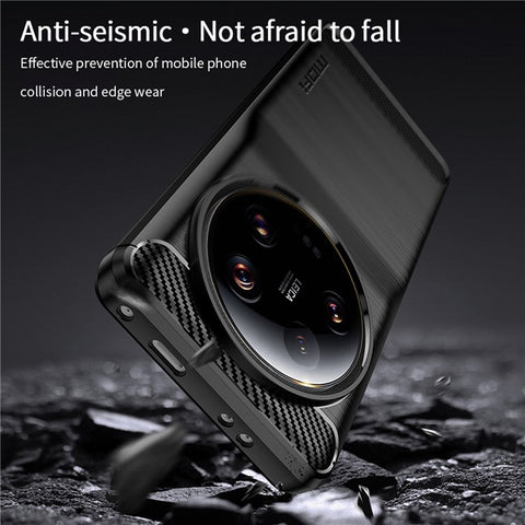 MOFI JK TPU Series-1 For Xiaomi 13 Ultra Soft TPU Phone Case Carbon Fiber Brushed Back Cover