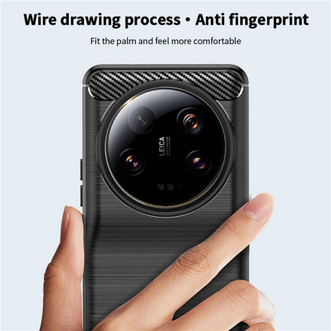 MOFI JK TPU Series-1 For Xiaomi 13 Ultra Soft TPU Phone Case Carbon Fiber Brushed Back Cover