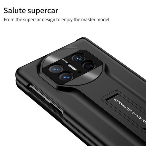 GKK For Huawei Mate X3 5G Hidden Kickstand Folding Phone Case Magnetic Hard PC Cover with Glass Screen Protector