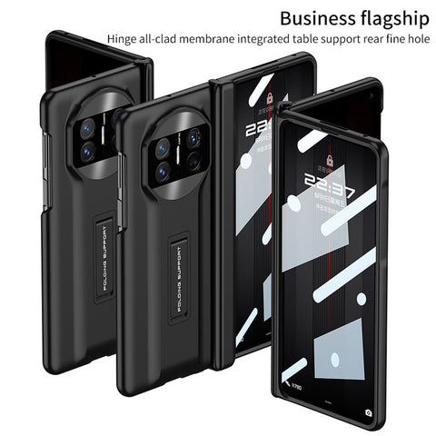 GKK For Huawei Mate X3 5G Hidden Kickstand Folding Phone Case Magnetic Hard PC Cover with Glass Screen Protector