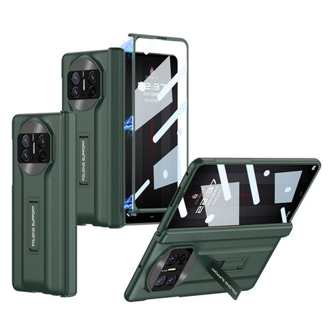 GKK For Huawei Mate X3 5G Hidden Kickstand Folding Phone Case Magnetic Hard PC Cover with Glass Screen Protector