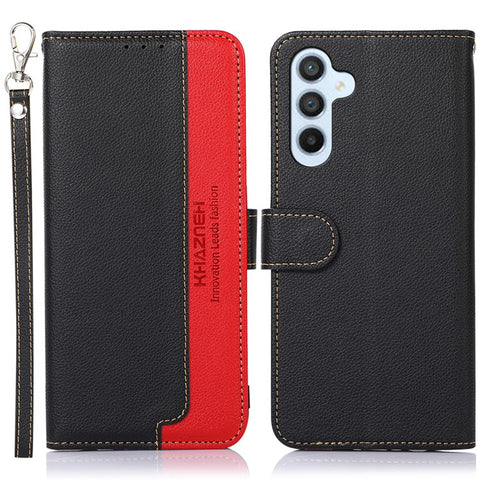 KHAZNEH for Samsung Galaxy M54 5G / F54 5G RFID Blocking Phone Leather Case Litchi Texture Cover with Wallet Stand