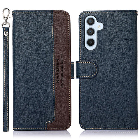 KHAZNEH for Samsung Galaxy M54 5G / F54 5G RFID Blocking Phone Leather Case Litchi Texture Cover with Wallet Stand