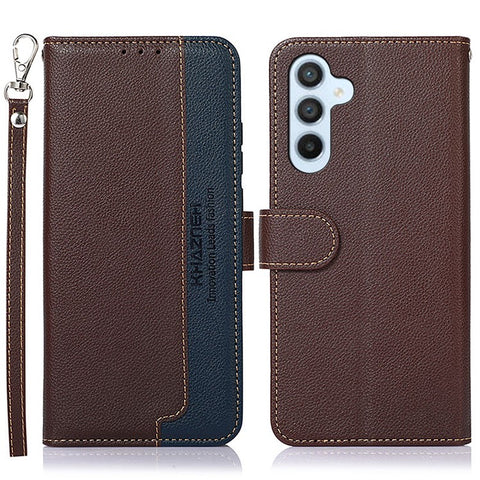 KHAZNEH for Samsung Galaxy M54 5G / F54 5G RFID Blocking Phone Leather Case Litchi Texture Cover with Wallet Stand