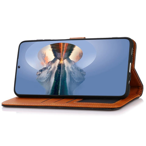 KHAZNEH For Samsung Galaxy M54 5G / F54 5G Cowhide Texture Leather Wallet Phone Case Stand Phone Cover