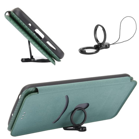 Phone Case for Samsung Galaxy F14 5G PU Leather Carbon Fiber Texture Stand Cover with Card Slot