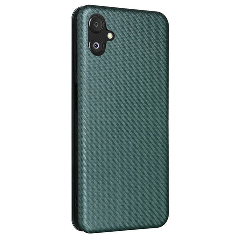 Phone Case for Samsung Galaxy F14 5G PU Leather Carbon Fiber Texture Stand Cover with Card Slot