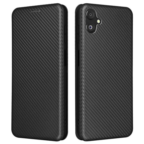 Phone Case for Samsung Galaxy F14 5G PU Leather Carbon Fiber Texture Stand Cover with Card Slot