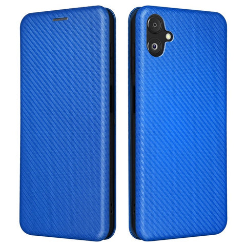 Phone Case for Samsung Galaxy F14 5G PU Leather Carbon Fiber Texture Stand Cover with Card Slot