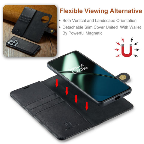 DG.MING For OnePlus 11 5G Detachable Magnetic Anti-drop Case Split Leather Wallet Stand Phone Cover