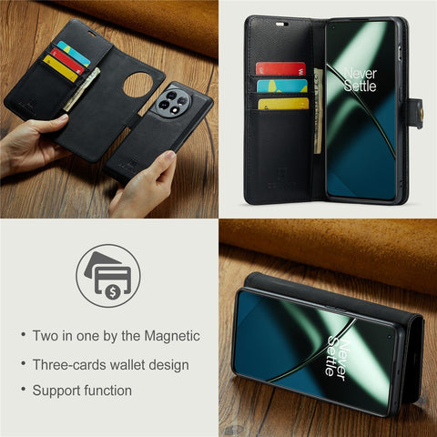 DG.MING For OnePlus 11 5G Detachable Magnetic Anti-drop Case Split Leather Wallet Stand Phone Cover