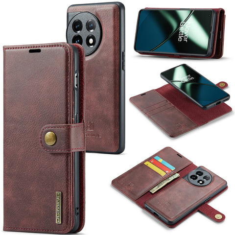 DG.MING For OnePlus 11 5G Detachable Magnetic Anti-drop Case Split Leather Wallet Stand Phone Cover