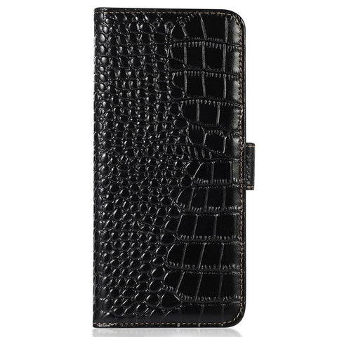 For Samsung Galaxy F14 5G RFID Blocking Phone Case Genuine Cowhide Leather Wallet Stand Cover