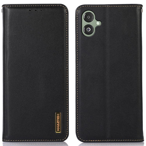 KHAZNEH For Samsung Galaxy F14 5G Stand Wallet Phone Case RFID Blocking Genuine Cowhide Leather Cover