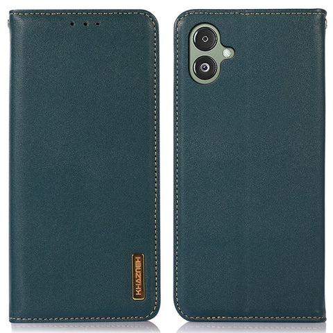 KHAZNEH For Samsung Galaxy F14 5G Stand Wallet Phone Case RFID Blocking Genuine Cowhide Leather Cover