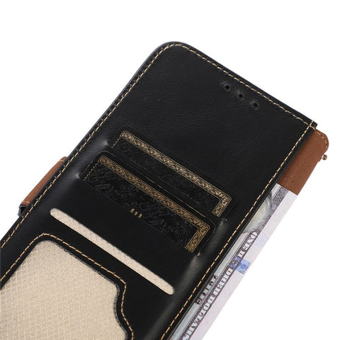 For Samsung Galaxy F14 5G RFID Blocking Phone Cover Genuine Cowhide Leather Case with Stand Wallet