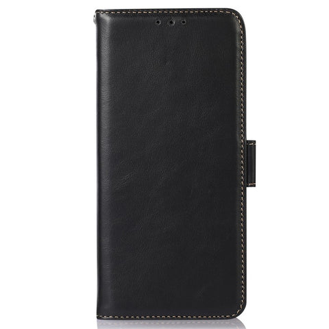 For Samsung Galaxy F14 5G RFID Blocking Phone Cover Genuine Cowhide Leather Case with Stand Wallet