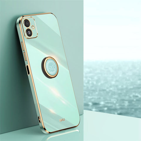 XINLI Phone Case for Samsung Galaxy F14 5G Electroplated Precise Lens Cut-out TPU Cover with Ring Kickstand