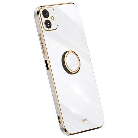 XINLI Phone Case for Samsung Galaxy F14 5G Electroplated Precise Lens Cut-out TPU Cover with Ring Kickstand