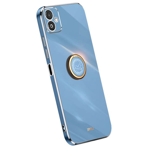 XINLI Phone Case for Samsung Galaxy F14 5G Electroplated Precise Lens Cut-out TPU Cover with Ring Kickstand
