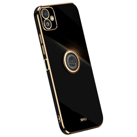 XINLI Phone Case for Samsung Galaxy F14 5G Electroplated Precise Lens Cut-out TPU Cover with Ring Kickstand