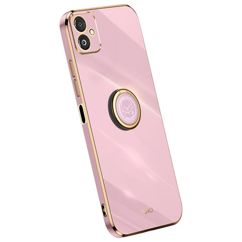 XINLI Phone Case for Samsung Galaxy F14 5G Electroplated Precise Lens Cut-out TPU Cover with Ring Kickstand