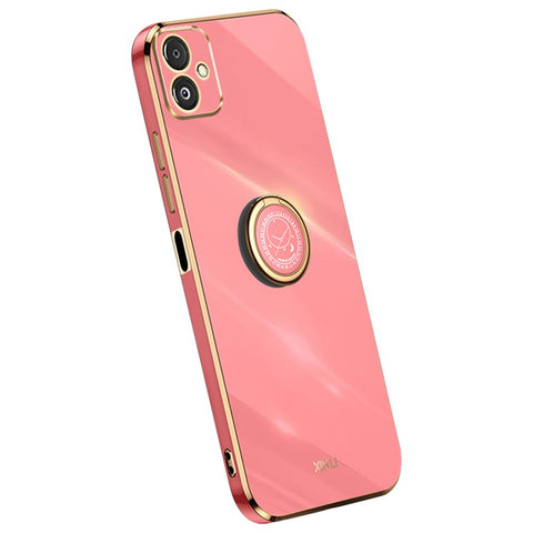 XINLI Phone Case for Samsung Galaxy F14 5G Electroplated Precise Lens Cut-out TPU Cover with Ring Kickstand