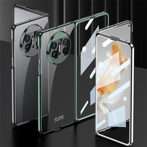 GKK For Huawei Mate X3 5G Electroplating PC Phone Case Precise Cutout Anti-Scratch Cover with Tempered Glass Film