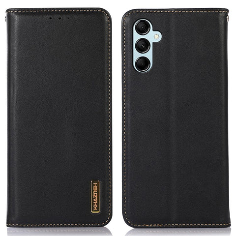KHAZNEH For Samsung Galaxy M54 5G / F54 5G Genuine Cowhide Leather Phone Case Wallet RFID Blocking Stand Cover