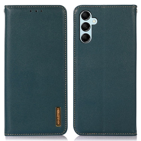 KHAZNEH For Samsung Galaxy M54 5G / F54 5G Genuine Cowhide Leather Phone Case Wallet RFID Blocking Stand Cover