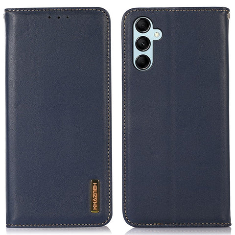 KHAZNEH For Samsung Galaxy M54 5G / F54 5G Genuine Cowhide Leather Phone Case Wallet RFID Blocking Stand Cover