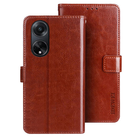 IDEWEI For Oppo A98 5G Crazy Horse Texture Wallet PU Leather Stand Case Phone Cover
