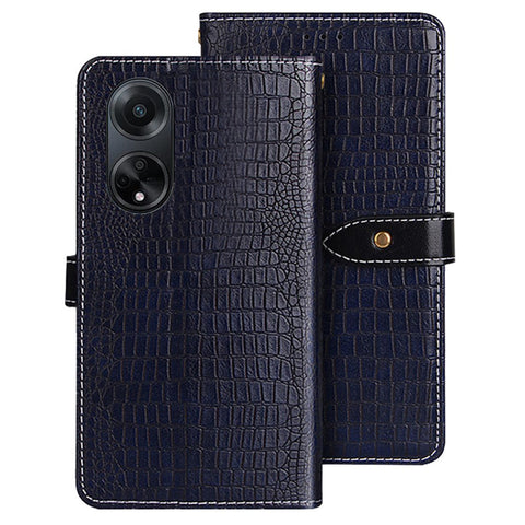 IDEWEI PU Leather Phone Case for Oppo A98 5G Shockproof Case Crocodile Texture Wallet Stand Cover