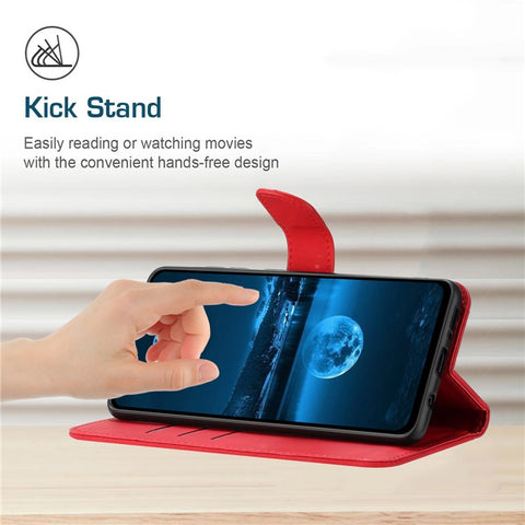 HT05 For Samsung Galaxy A12 / M12 / F12 Imprinted Line Wallet Stand Skin-touch PU Leather Phone Case