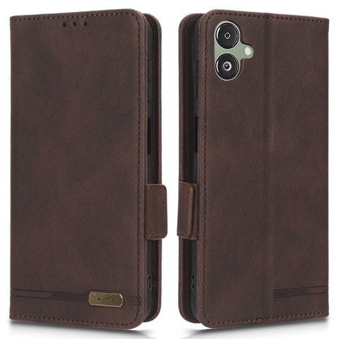 For Samsung Galaxy F14 5G Fall Proof Phone Case Hardware Decor PU Leather Wallet Stand Cover